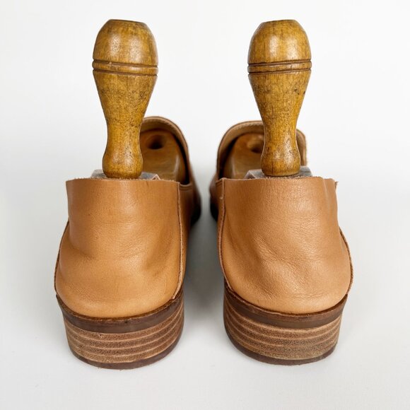 Lucky Brand Cahill Leather Loafer Flats Slip On Mule Sandals Fold Down Back Heel - Picture 8 of 13